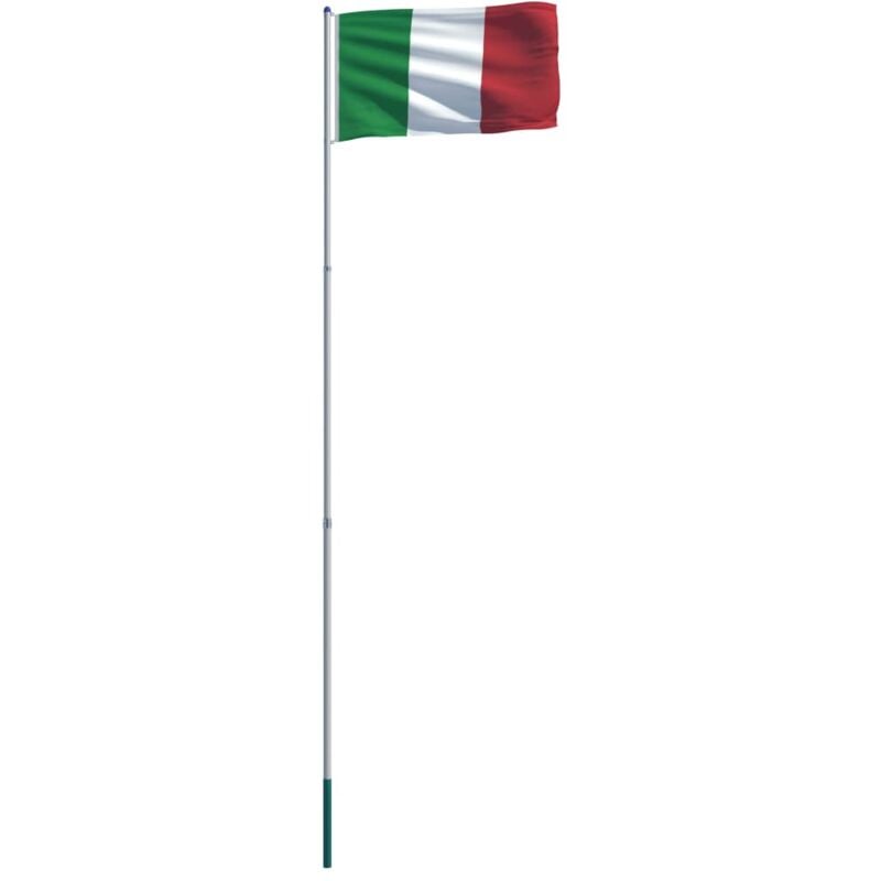 

vidaXL Bandera de Italia y Mástil de Aluminio 6 m