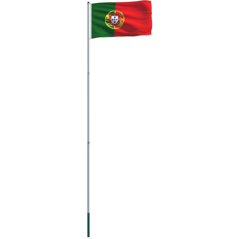 

vidaXL Bandera de Portugal y Mástil de Aluminio 6 m