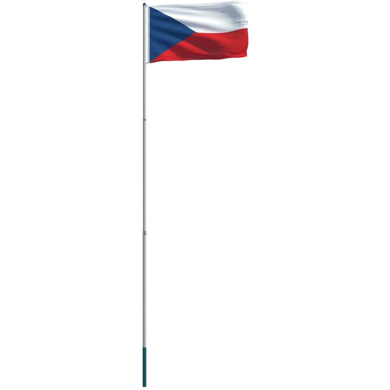 

vidaXL Bandera de República Checa y Mástil de Aluminio 6 m