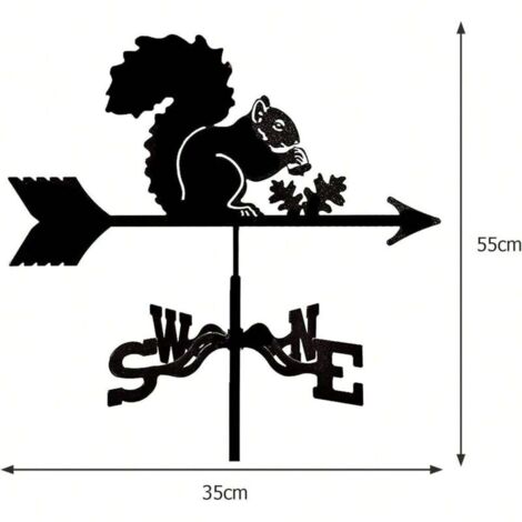 Banderuola segnavento in metallo a forma di scoiattolo, statua da giardino, clip per banderuola da giardino, decorazione artigianale, fattoria, giardino, gazebo