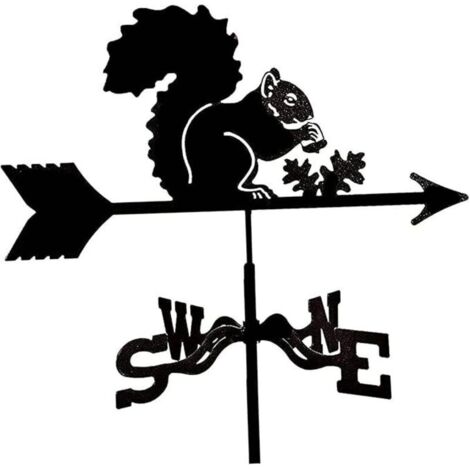 Banderuola segnavento in metallo, statuette da giardino, banderuola segnavento da giardino, strumento di misurazione professionale, banderuola segnavento con supporto per uso esterno, fattoria, cortil