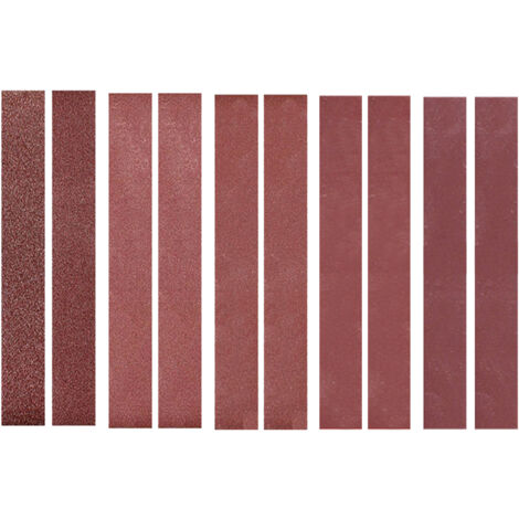 Bandes abrasives 30 x 340 mm (1,18 x 13,38 pouces), lot de 10 (grains 60/60/80/120/240/320/400/600/800/1000, une de chaque type) pour mini ponceuse à bande domestique