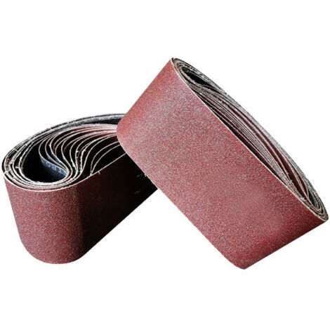 Bandes abrasives 30340mm (1.18x13.38 pouces) 10 pièces (grains 60/60/80/120/240/320/400/600/800/1000, une pour chaque type) Mini ponceuse à bande à usage domestique