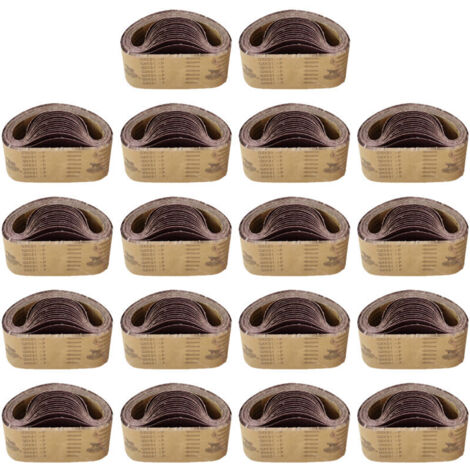 Bandes abrasives 533 x 75 mm, bandes de grains 40/80/120/150/240/400/600 pour ponceuse à bande, pour le ponçage, le limage, l'affûtage et le détartrage (18 pièces)