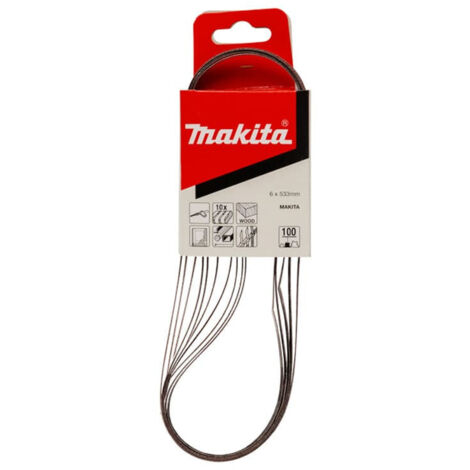 Bandes abrasives 6x533 mm rouge multi matériaux Grain 100 (10 pcs) - MAKITA A-34540