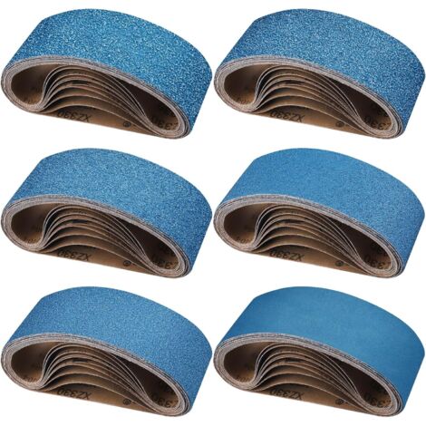 Bandes Abrasives 75x533 mm, 10 Pièces Bandes Abrasives Grain 40/60/80/120/240/400 pour Ponceuse à Bande pour Métal Bois