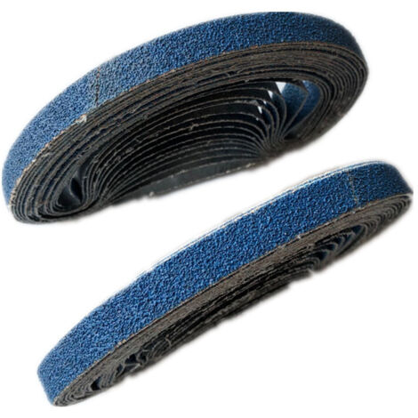 Bandes abrasives corindon de zirconium,13 x 457 mm, chaque grain 52x 40/60/80/120 pour Black & Decker, poncer le métal, le bois, l'élimination de la rouille - Lot de 8 bandes abrasives