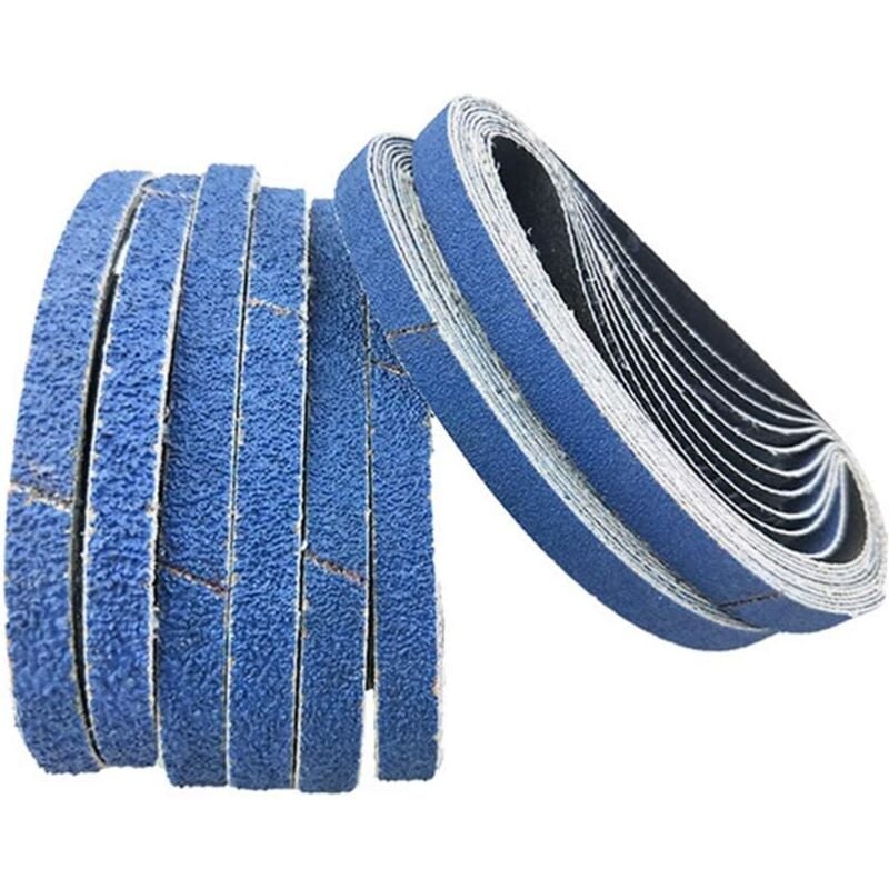 Bandes abrasives corindon de zirconium,330×10 mm, chaque grain 10 x 40/60/80/120 , poncer le métal, le bois, l'élimination de la rouille - Lot de 40