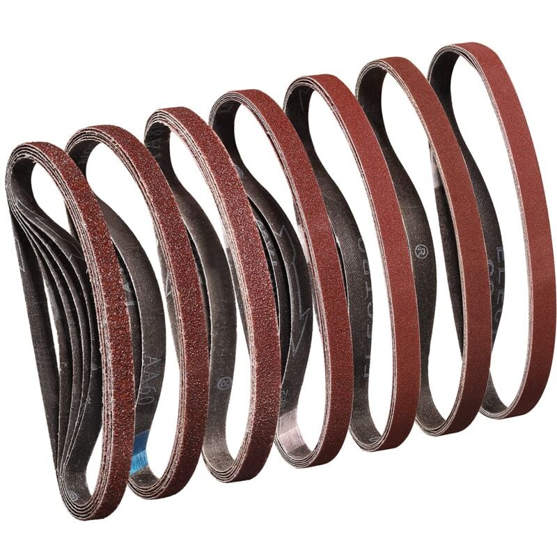 Bandes abrasives de13 x 457mm - Grain40/ 60/80/120/180/240/320 - Pour ponceuse à bande - Idéal pour le bois et la peinture (35 pièces)