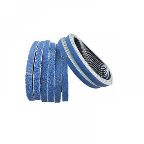 Bandes abrasives en corindon zirconium, 13 x 457 mm, chaque grain40/60/80/120 - Paquet de 16 bandes abrasives