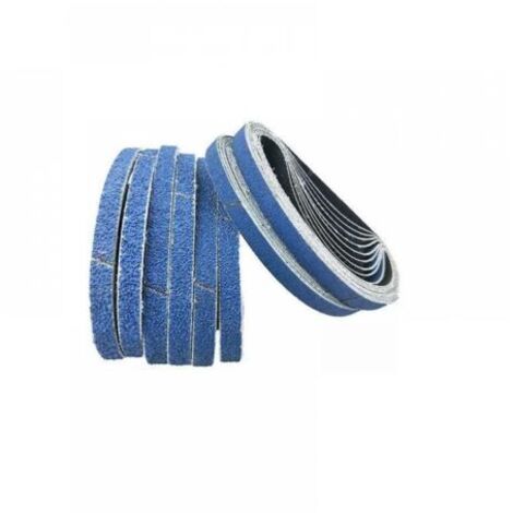 Bandes abrasives en corindon zirconium, 13 x 457 mm, chaque grain40/60/80/120 - Paquet de 16 bandes abrasives
