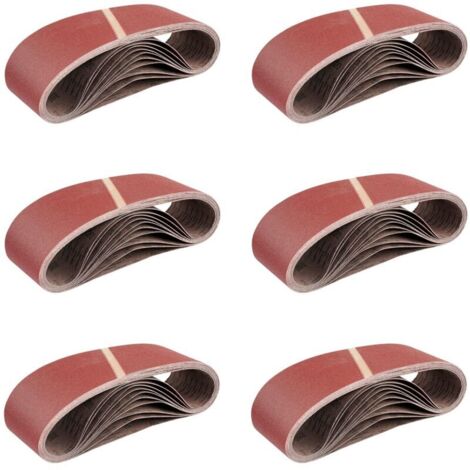 Bandes Abrasives en Tissu │ 25 pièces │610 x 100 mm │ Mixpack (5 x grain 40/60/80/120/180 chacun) │ pour ponceuses à bande │ Papier Abrasif │ Ensemble de Bandes Abrasives