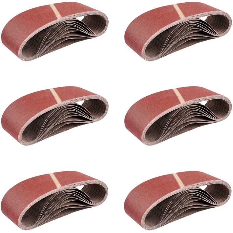 Bandes Abrasives en Tissu │ 25 pièces │610 x 100 mm │ Mixpack (5 x grain 40/60/80/120/180 chacun) │ pour ponceuses à bande │ Papier Abrasif │