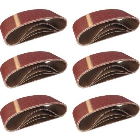 Bandes Abrasives en Tissu │ 5 pièces │ 100 x 610 mm │ Mixpack (1 x grain 40/60/80/120/180 chacun) │ pour ponceuses à bande │ Papier Abrasif │ Ensemble de Bandes Abrasives