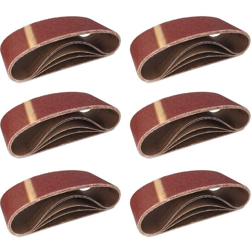 Image of Gewebe-Schleifbänder, 5 Stück 100 x 610 mm, Mixpack mit Körnung 40/60/80/120/180 für Bandschleifer