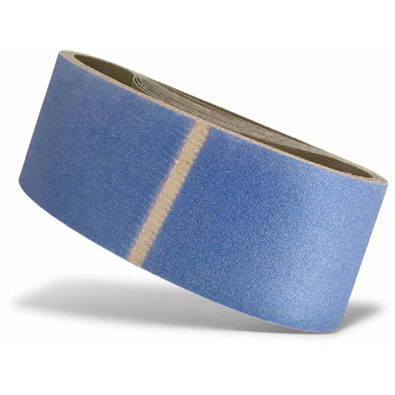Blue Bandes abrasives, 610 x 100 mm, p. Ponceuses à bande portatives, Corindon de zirconium (Lot de 10) G100 - Menzer