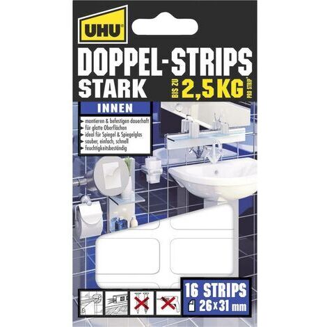 Bandes adhésives double-face UHU® UHU 45380 blanc (L x l) 31 mm x 26 mm 16 pc(s) D76879