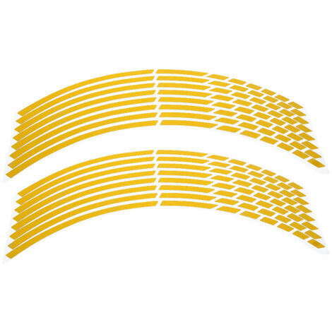 Bandes Autocollants De Bord, 16 Pièces 34 Cm Longueur 0,8 Cm Largeur 16-18 Pouces Pet Voiture Moto Vélos Autocollants De Roue Réfléchissants Décoration Accessoire Autocollants De