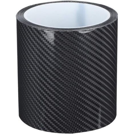 Accessoire Auto Noir 4 Autocollants Poignée Porte Fibre Carbone + 4 Bandes Anti-collision - Protection Voiture Noire Bande Anti-choc Poignée