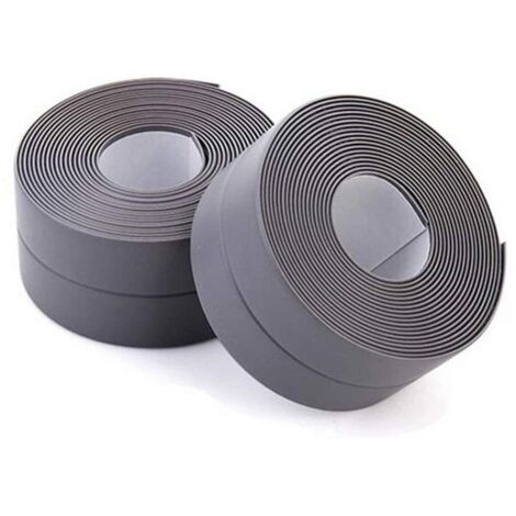 Bandes de mastic d'étanchéité, bandes de ruban d'étanchéité étanches, 38 mm x 3,2 m (gris, lot de 2)