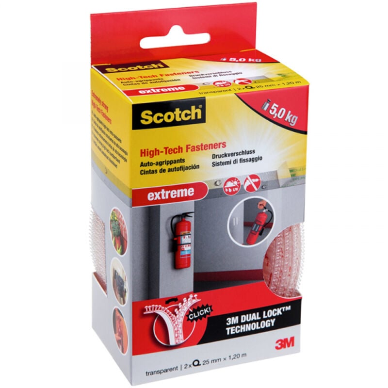 Repositionnable auto-fermant transparent. 2 rouleaux 25mm x1.2m rf6740 3m