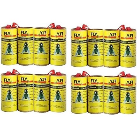Bandes de papier anti-mouches sans pesticides, attrape-mouches collant pour insectes, mites, moustiques (16)