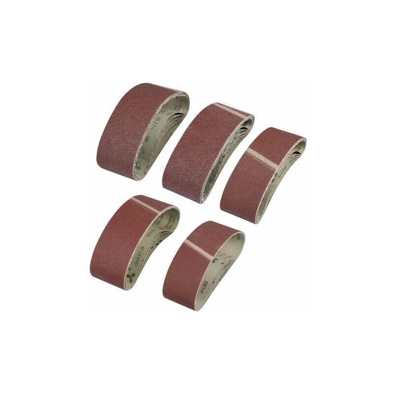 25 Pièces Bande De Ponçage, 75 x 533mm Tissu En Tissu Bande De Ponçage 40/60/80/120/180 Grains Oxyde D'aluminium Papier De Verre Ceintures Power File