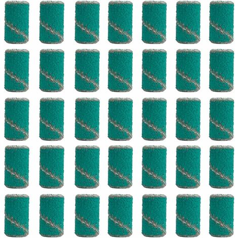 Bandes de Ponçage à Ongles, Embouts Manchons de Ponceuse à Ongles, fichiers à Ongles électriques Perceuse Bandes de Bits de mandrin Vert 100pcs (grain 120)