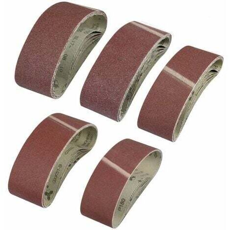 Bandes de Ponçage Abrasives Bandes Abrasives pour Ponceuse 75 x 533 MM Grain 40/60/80/120/180 5pcs de Chaque Ceinture Abrasive pour Ponceuses Polissage -25 Pièces