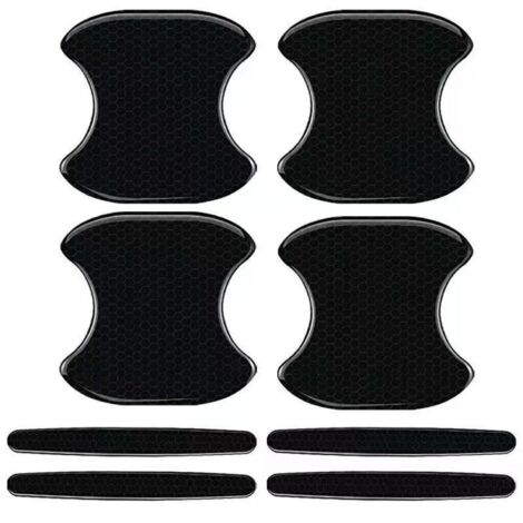 Bandes de protection pour bords de portières de voiture (8 pièces) - 4 autocollants pour poignées de portières + 4 autocollants pour poignées de portières de voiture - Protections de portières - Noir