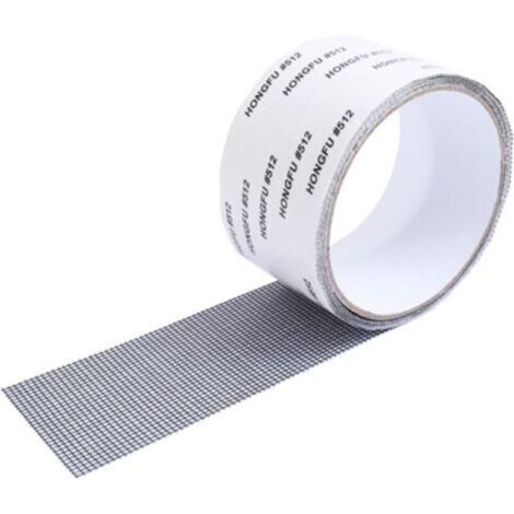 Bandes de Réparation Moustiquaire - 5 cm de Large, 2 m de Long - Découpable, Imperméable, Forte Adhérence, Réparation d'écran de Fenêtre，gris