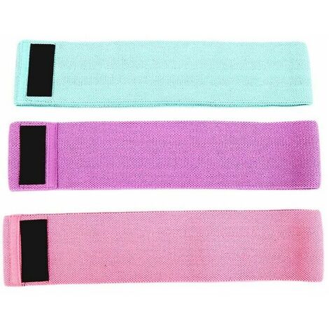 Bandes de résistance en tissu, 3 bandes de résistance de force, bandes de résistance sportives pour yoga/Pilates/Fitness/Squat/Glute Bridge, avec sac de rangement [lot de 3],GU.B/bon