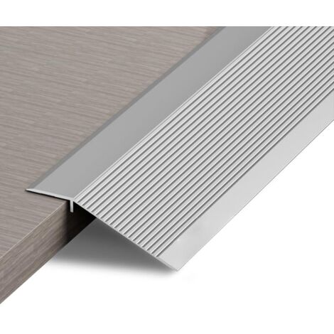 Bandes de transition de sol, bandes de seuil, rampes pour carrelage et sols composites, disponibles en hauteurs de 10 à 35 mm (argent, 0,9 m).