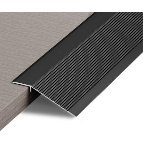 Bandes de transition de sol, bandes de seuil, rampes pour carrelage et sols composites, disponibles en hauteurs de 10 à 35 mm (noir, 0,9 m).