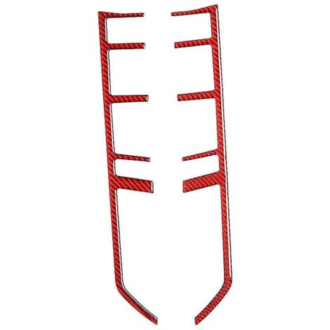 Bandes décoratives rouges en fibre de carbone pour boutons de commande centrale de levier de vitesse (modèles 2010-2016)