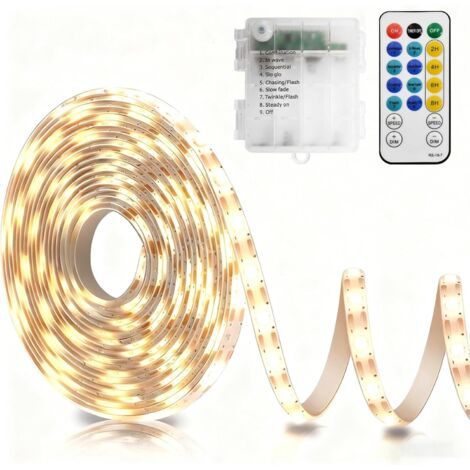 Bandes LED à piles avec télécommande, éclairage placard armoire sans fil
