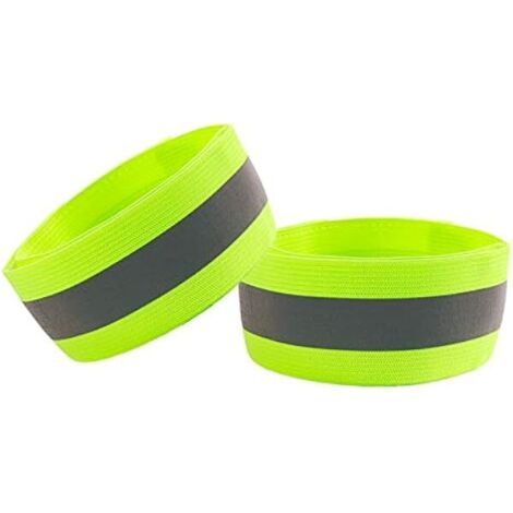 Bandes Réfléchissantes - 360° Réflexion EN471 - Ajustables Velcro pour Bras Chevilles Jambes - Usage Course Vélo Moto Marche - Lot de 4