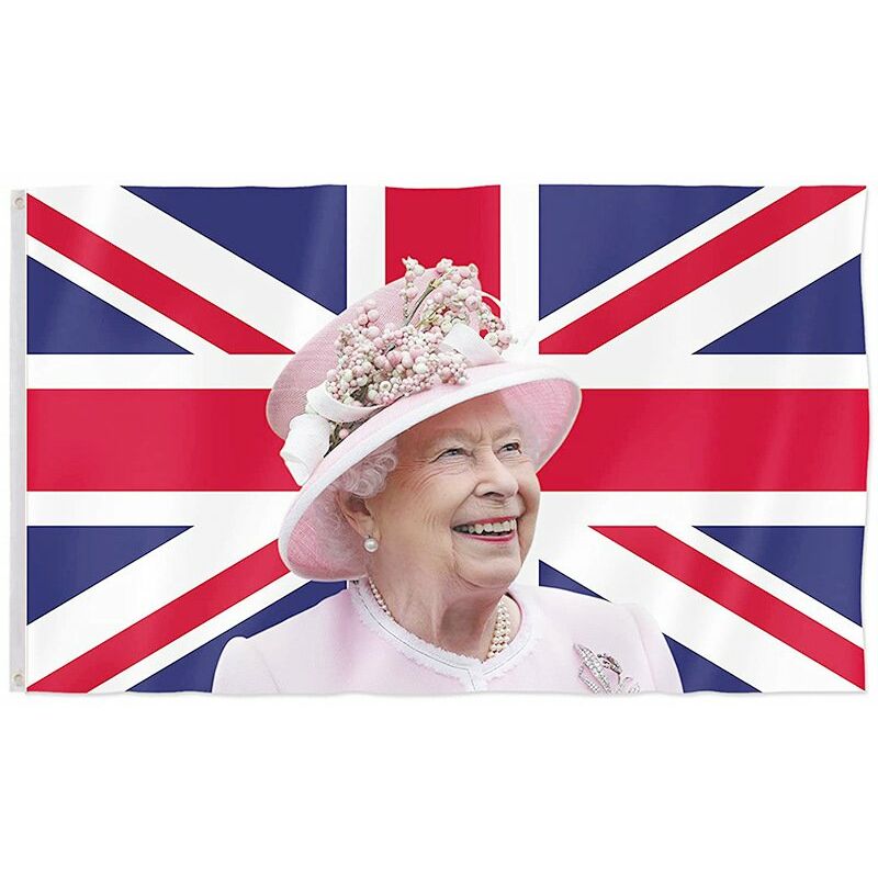 SHATCHI 150 cm x 91 cm di platino, bandiera del giubileo, bandiera dell'Unione Jack con decorazioni per feste britanniche della regina Elisabetta II, PJ1022