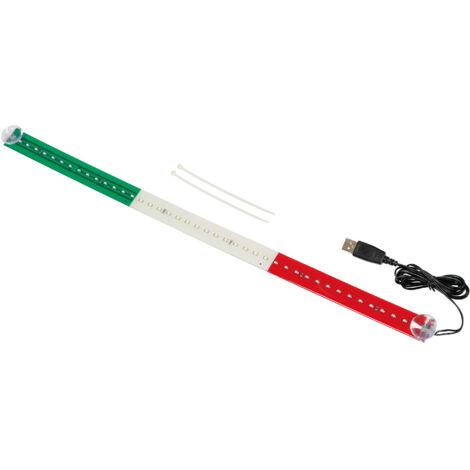 Bandiera luminosa 60 cm, 42 Led, USB - Italia