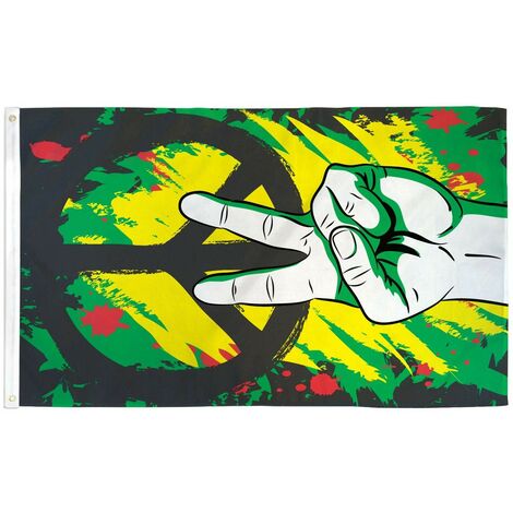 BANDIERA PACE GRAFFITI 150x90cm - BANDIERA DELLA PACE 90 x 150 cm - AZ FLAG