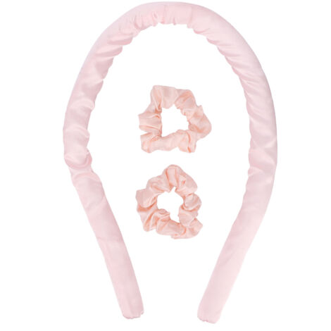 Bandoulière de Curling Cheveux sans Chaleur, Outil de Coiffure Naturel pour Boucles de Nuit DIY Rose