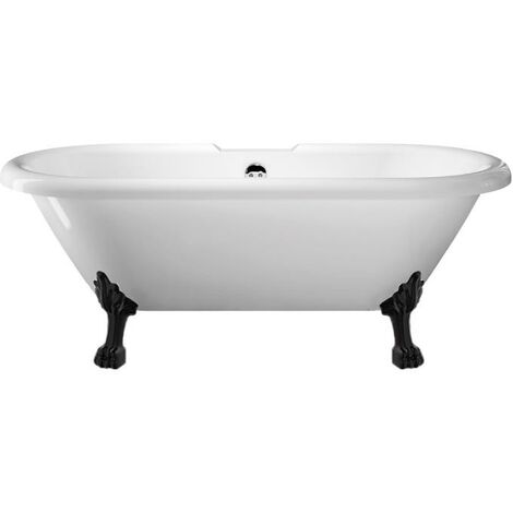 Bañera con patas CHELSEA - 170 cm - Patas de LEÓN NEGRAS