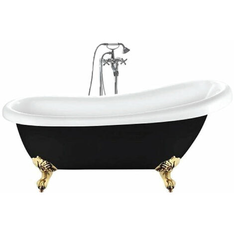 Bañera con patas RICHMOND NEGRA 171cm PATAS DE ÁGUILA DORADAS