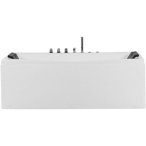 BELIANI Bañera de hidromasaje de acrílico sanitario blanco individual 173 x 81 cm rectangular estilo moderno Moor