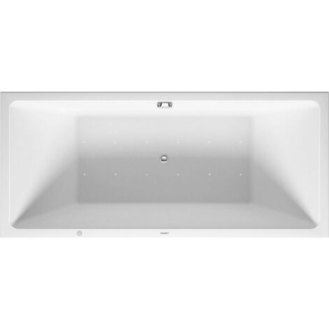 Bañera de hidromasaje Duravit Vero Air 1800x800mm independiente con dos pendientes traseras, revestimiento acrílico sin costuras, marco, desagüe y rebosadero, Airsystem - 760418000AS0000
