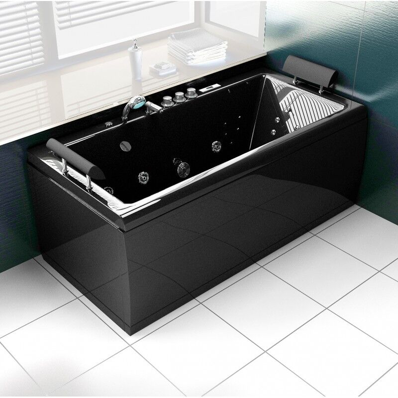 

Eco-de - Bañera de hidromasaje ECODE DENIA BLACK 170x81x64 cm (mantenedor de calor)