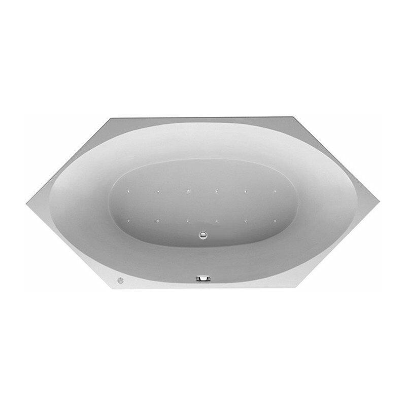 

Bañera de hidromasaje hexagonal 2x3 165 l 200x100 blanco, 2 limas Jet-Syst