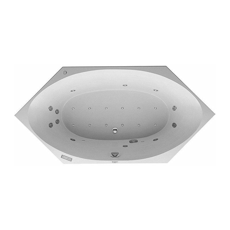 

Duravit - Bañera de hidromasaje hexagonal 2x3 165 l 200x100 blanco, 2 respaldos Combi-Syst E