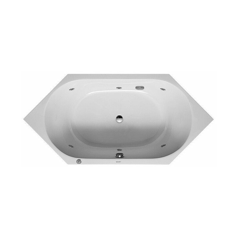 

Duravit - Bañera de hidromasaje hexagonal D-CODE 140 l 190x90 blanco, 2 limas Jet Project