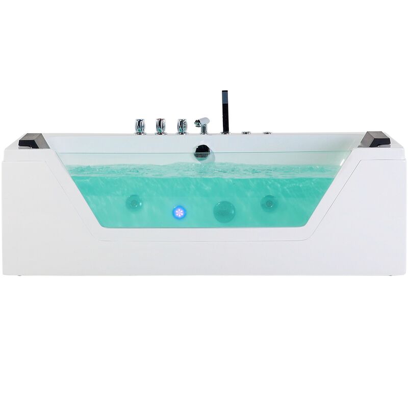 

Beliani - Bañera de hidromasaje con LED 170 cm blanca SAMANA